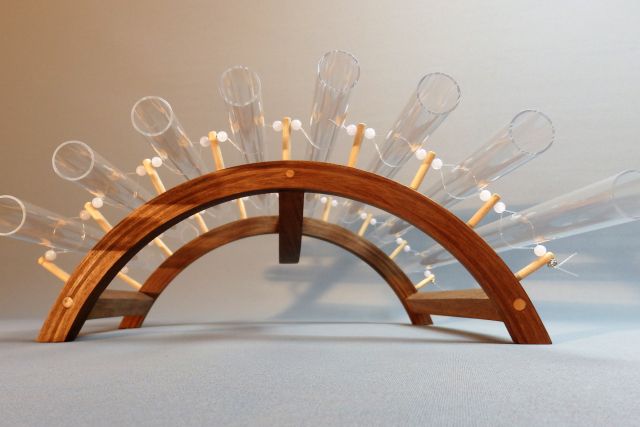 Xylophone made of wood and glass